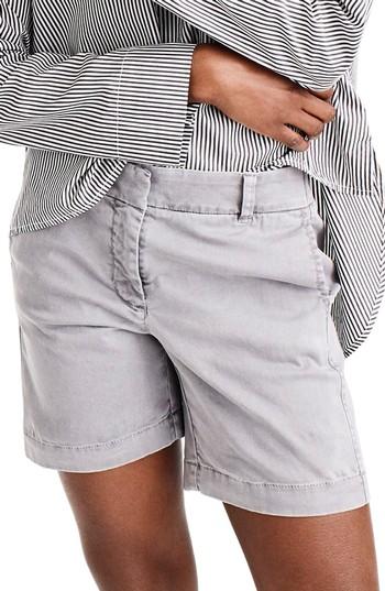 Women's J.crew Stretch Cotton Chino Shorts - Grey