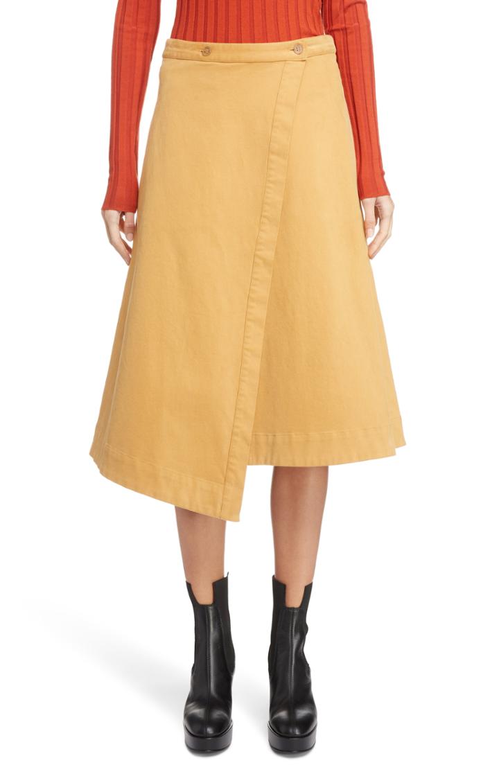 Women's Acne Studios Asymmetrical Wrap Skirt Us / 36 Eu - Yellow