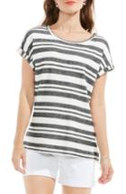 Women's Two By Vince Camuto Cuff Sleeve Jacquard Stripe Top