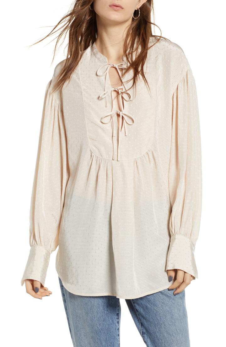 Women's Treasure & Bond Blouson Sleeve Tunic - Ivory