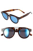 Women's Spektre 'doppio Ponte' 47mm Sunglasses - Havanna Light/ Blue Mirror