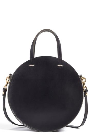 Clare V. Petite Alistair Leather Circular Crossbody Bag -