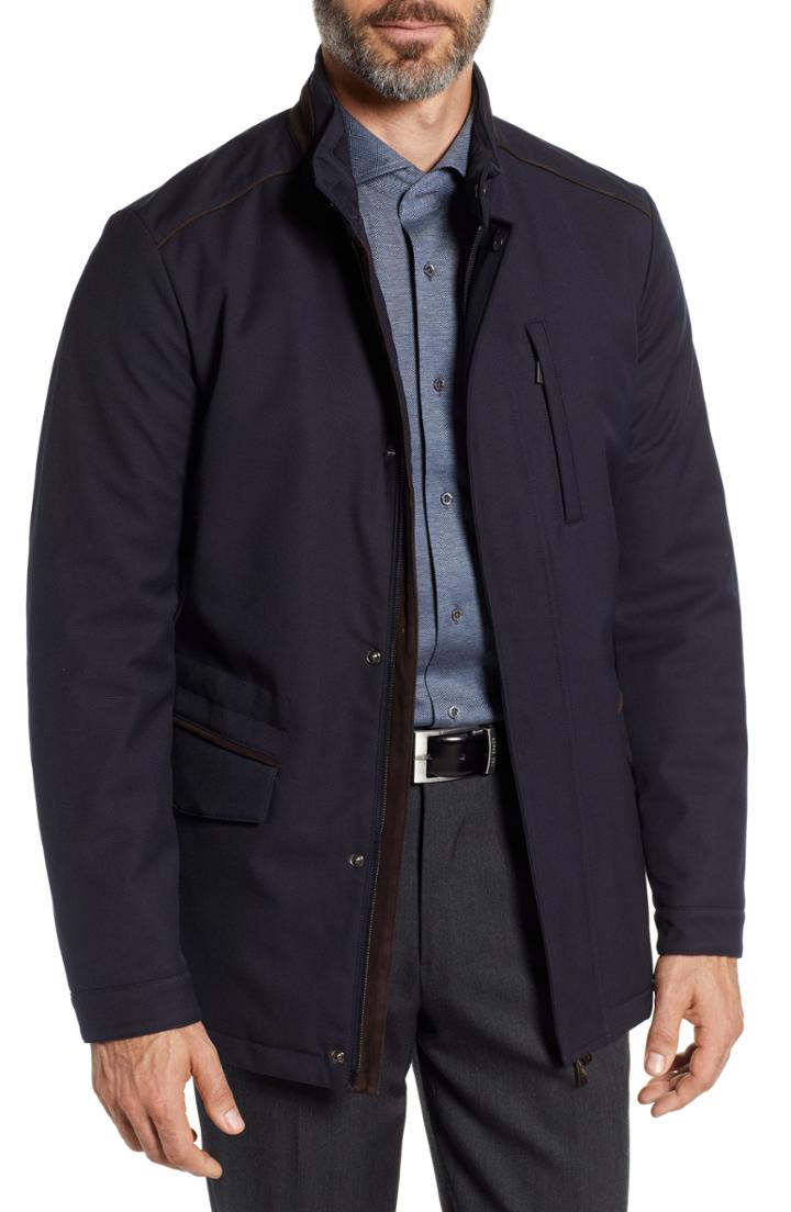 Men's Corneliani Id Car Coat Us / 50 Eu R - Blue