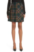 Women's Burberry Adige Tartan Plaid Skirt - Green