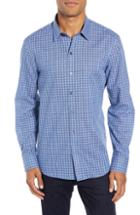 Men's Zachary Prell Vahid Regular Fit Gingham Sport Shirt - Blue