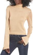 Women's Madison & Berkeley Bell Sleeve Mock Neck Sweater - Brown
