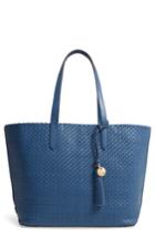 Cole Haan Payson Rfid Woven Leather Tote - Blue