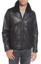 Men's Vince Camuto Genuine Shearling Leather Jacket - Black