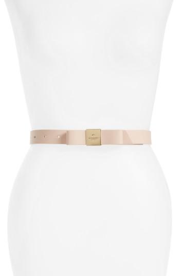 Women's Kate Spade New York Bow Calfskin Leather Belt - Dolce/ Place Pol Gold