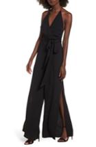 Women's Afrm Peyton Wide Leg Halter Jumpsuit - Black