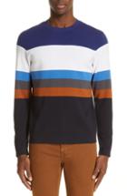 Men's Z Zegna Colorblock Crewneck Cotton Sweater - Blue