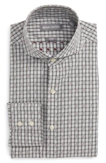 Men's Michael Bastian Trim Fit Check Dress Shirt .5 R - Grey