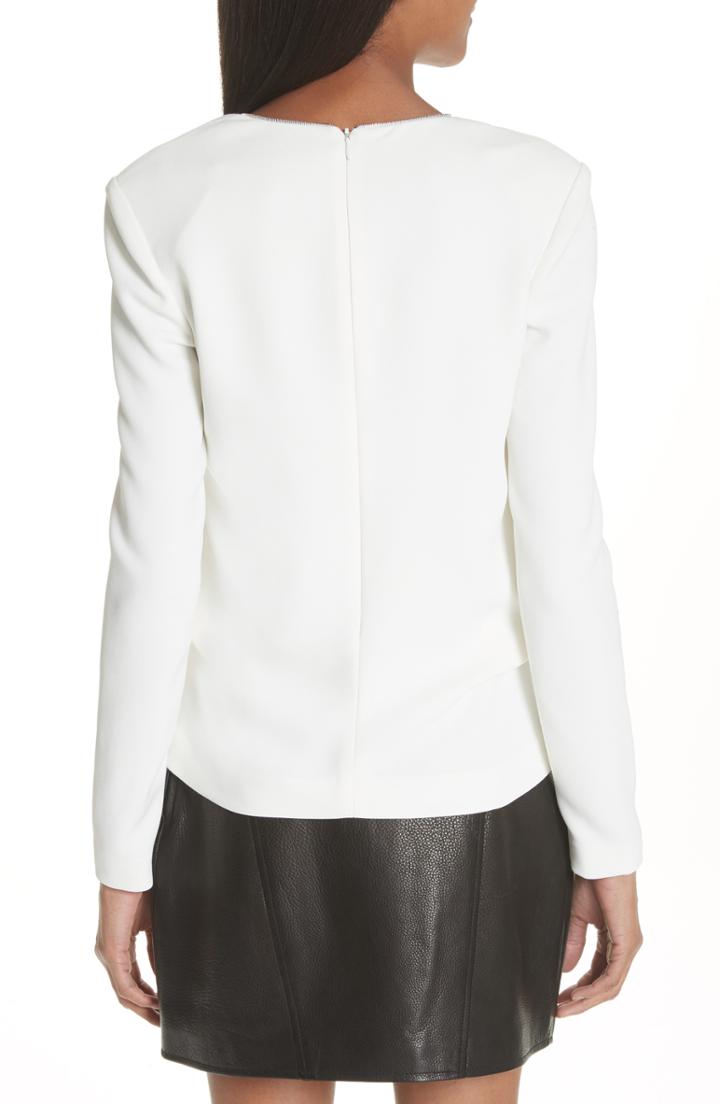 Women's Alexander Wang Draped Long Sleeve Crepe Blouse