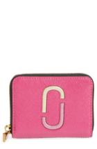 Women's Marc Jacobs Snapshot Saffiano Leather Zip Around Wallet - Pink