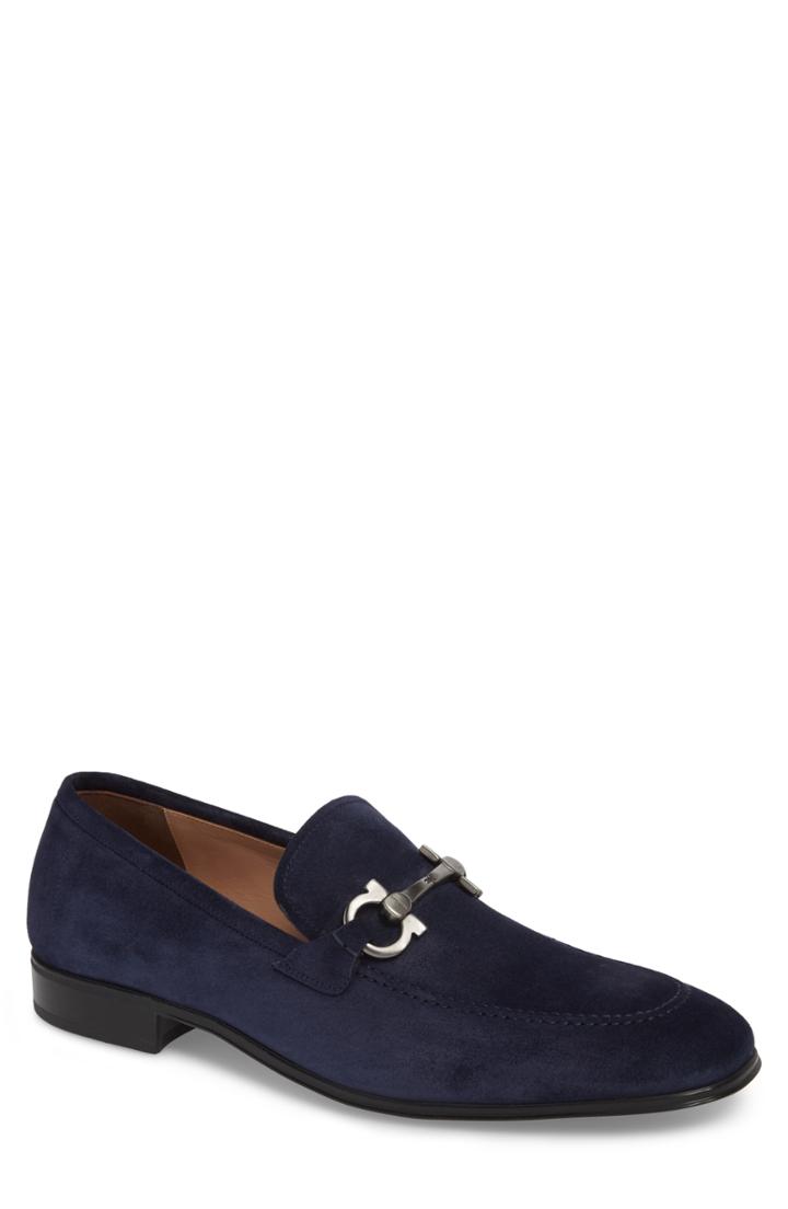 Men's Salvatore Ferragamo Flori 2 Bit Loafer W - Blue