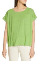 Women's Eileen Fisher Organic Linen Boxy Tee, Size - Green