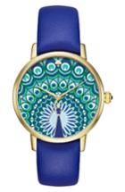 Women's Kate Spade New York Metro Peacock Leather Strap Watch, 34mm