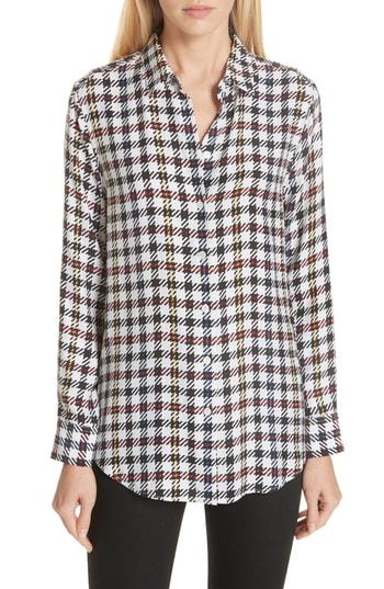 Women's Equipment Essential Print Silk Blouse - Blue