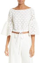 Women's Milly Lydia Floral Embroidered Top