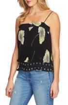 Women's 1.state Mixed Print Pleated Camisole, Size - Black