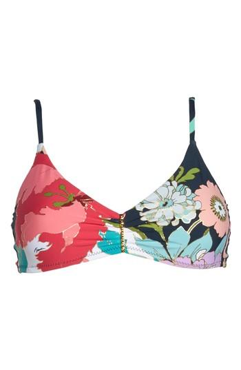 Women's Trina Turk Royal Botanical Bikini Top