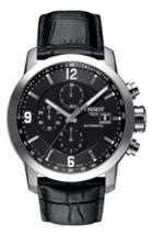 Men's Tissot Prc200 Chronograph Leather Strap Watch, 43mm
