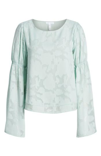 Women's Leith Puff Flared Sleeve Blouse, Size - Blue/green