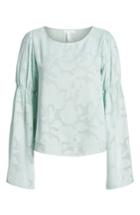 Women's Leith Puff Flared Sleeve Blouse, Size - Blue/green