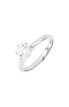 Women's Bony Levy Halo Cubic Zirconia Six-prong Solitaire Ring (nordstrom Exclusive)