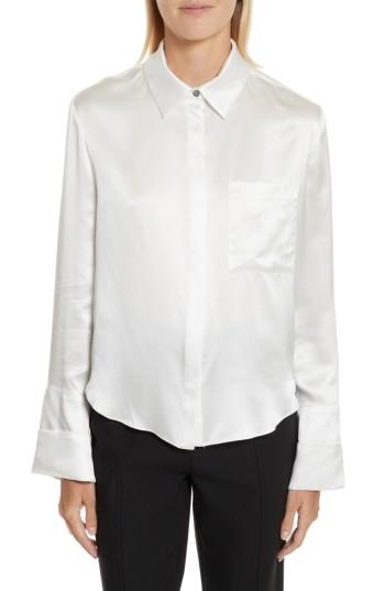 Women's Cinq A Sept Korlan Lace Trim Silk Top - White