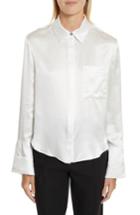Women's Cinq A Sept Korlan Lace Trim Silk Top - White