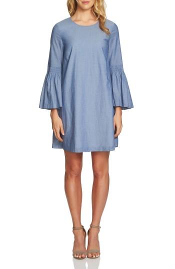 Women's 1.state Bell Sleeve Chambray Dress, Size - Blue