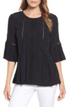 Women's Halogen Embellished Ruffle Top - Black