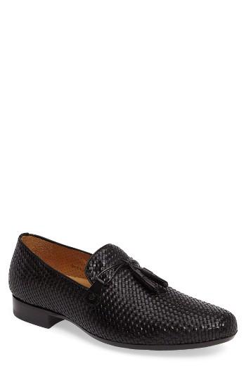 Men's Mezlan Turning Woven Tassel Loafer M - Black