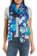 Women's Nordstrom Musical Flower Cashmere & Silk Scarf, Size - Blue