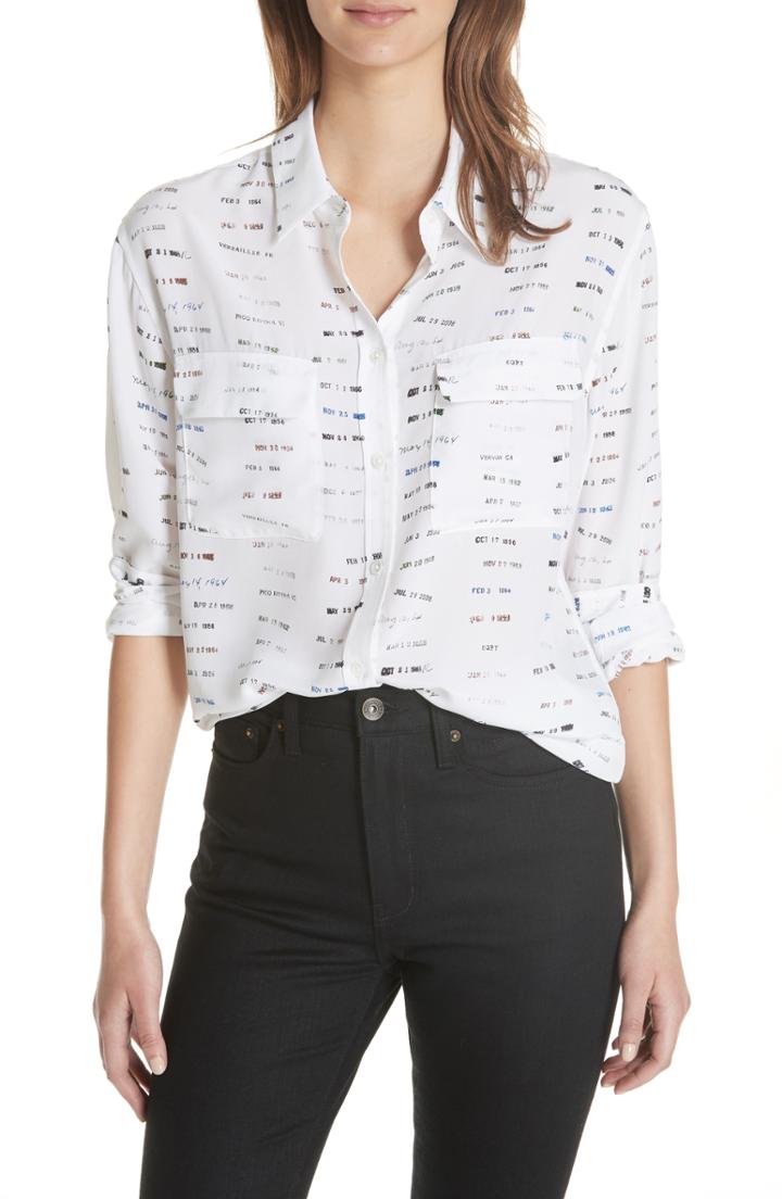 Women's Equipment Signature Button-down Silk Shirt