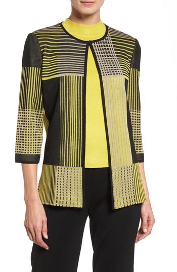 Women's Ming Wang Patchwork Knit Jacket