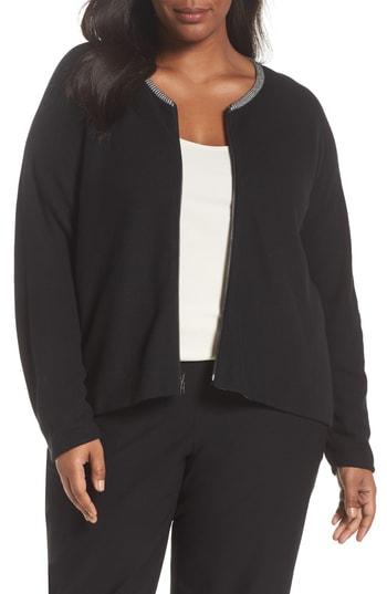 Women's Eileen Fisher Organic Cotton Zip Cardigan