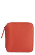 Women's Baggu Zip Around Square Leather Wallet - Red