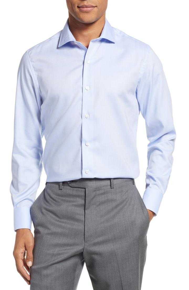 Men's Stantt Classic Fit Solid Dress Shirt - 33/34 (laguardia) - Blue