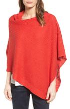 Women's Eileen Fisher Organic Linen & Cotton Poncho, Size - Red