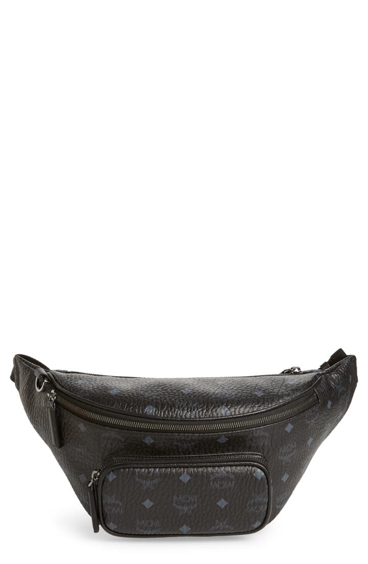 Men's Mcm Fursten Visetos Medium Belt Bag - Black