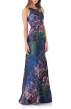 Women's Carmen Marc Valvo Infusion Brocade Gown - Blue