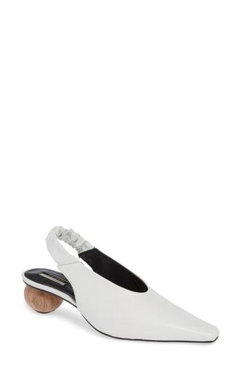Women's Topshop Jasper Ball Slingback Pump .5us / 36eu M - White