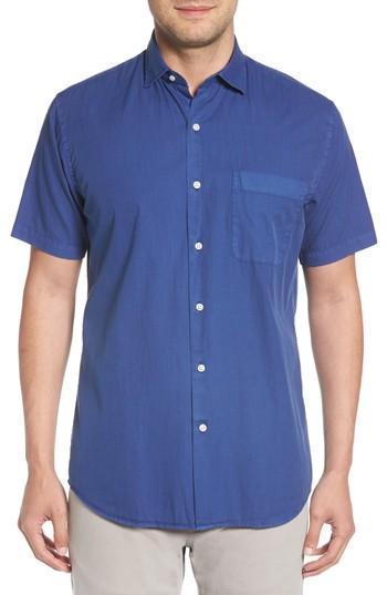 Men's Peter Millar Seaside Washed Cotton & Silk Sport Shirt