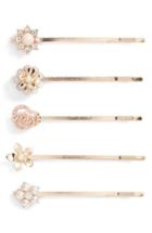 Berry Gold Flower 5-pack Bobby Pins, Size - Metallic