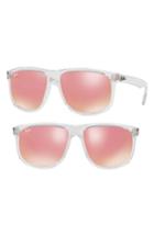Women's Ray-ban 60mm Mirrored Sunglasses - Pink Flash
