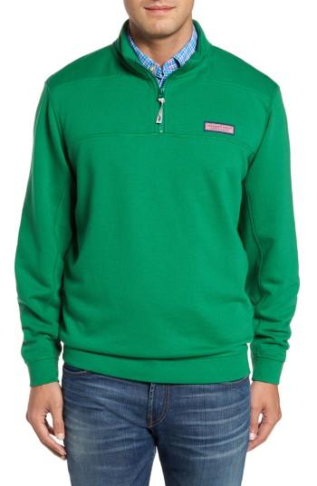 Men's Vineyard Vines Collegiate Shep Quarter Zip Pullover - Green