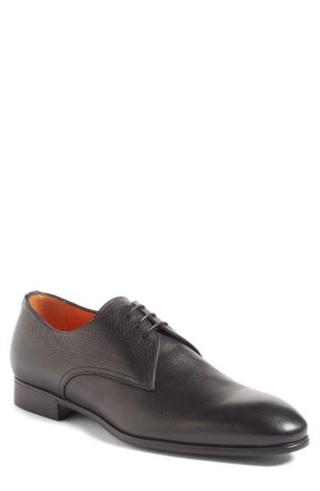 Men's Santoni Wescott Plain Toe Derby D - Black