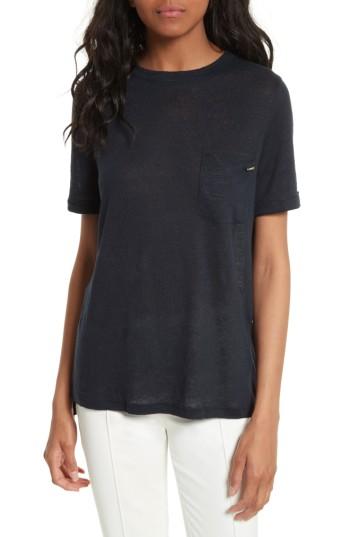 Women's Ted Baker London Harlaa Square Cut Linen Tee - Blue
